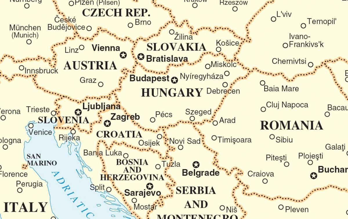 map Slovakia surrounding countries