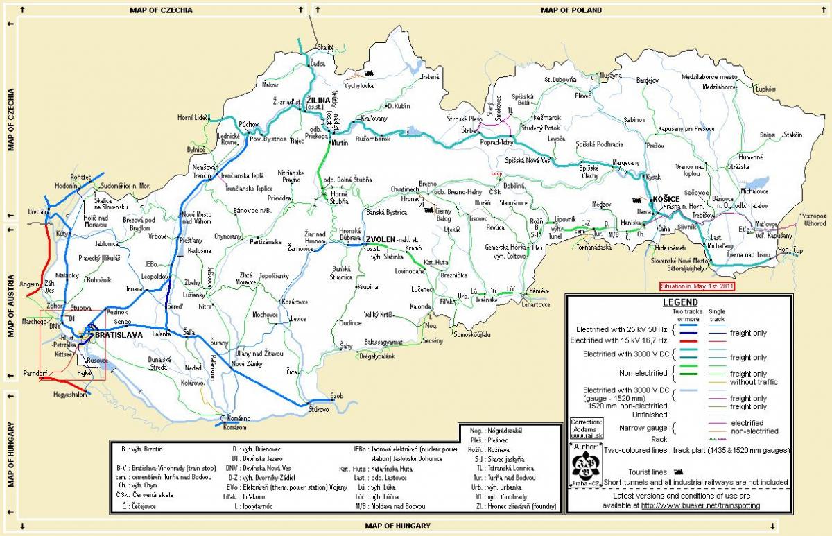Slovakia train map