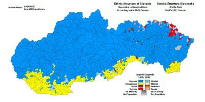 Map of Slovakia ethnic